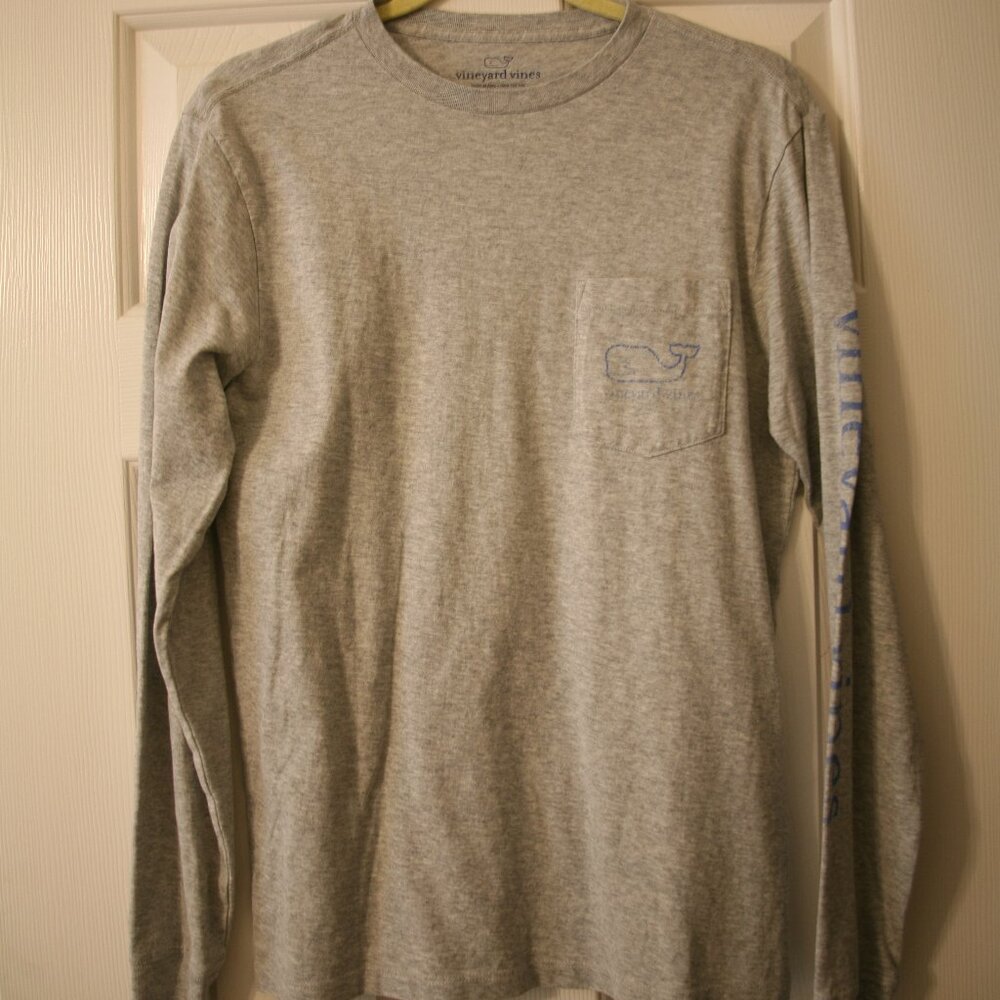 Vineyard Vines Men's Long Sleeve T-Shirt, Size XSmall, Gray/Light Blue